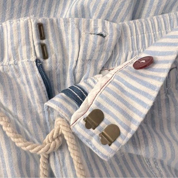 by Anthropologie Seashore Blue Stripe Linen Casual Lightweight Coastal Pants - Picture 6 of 15